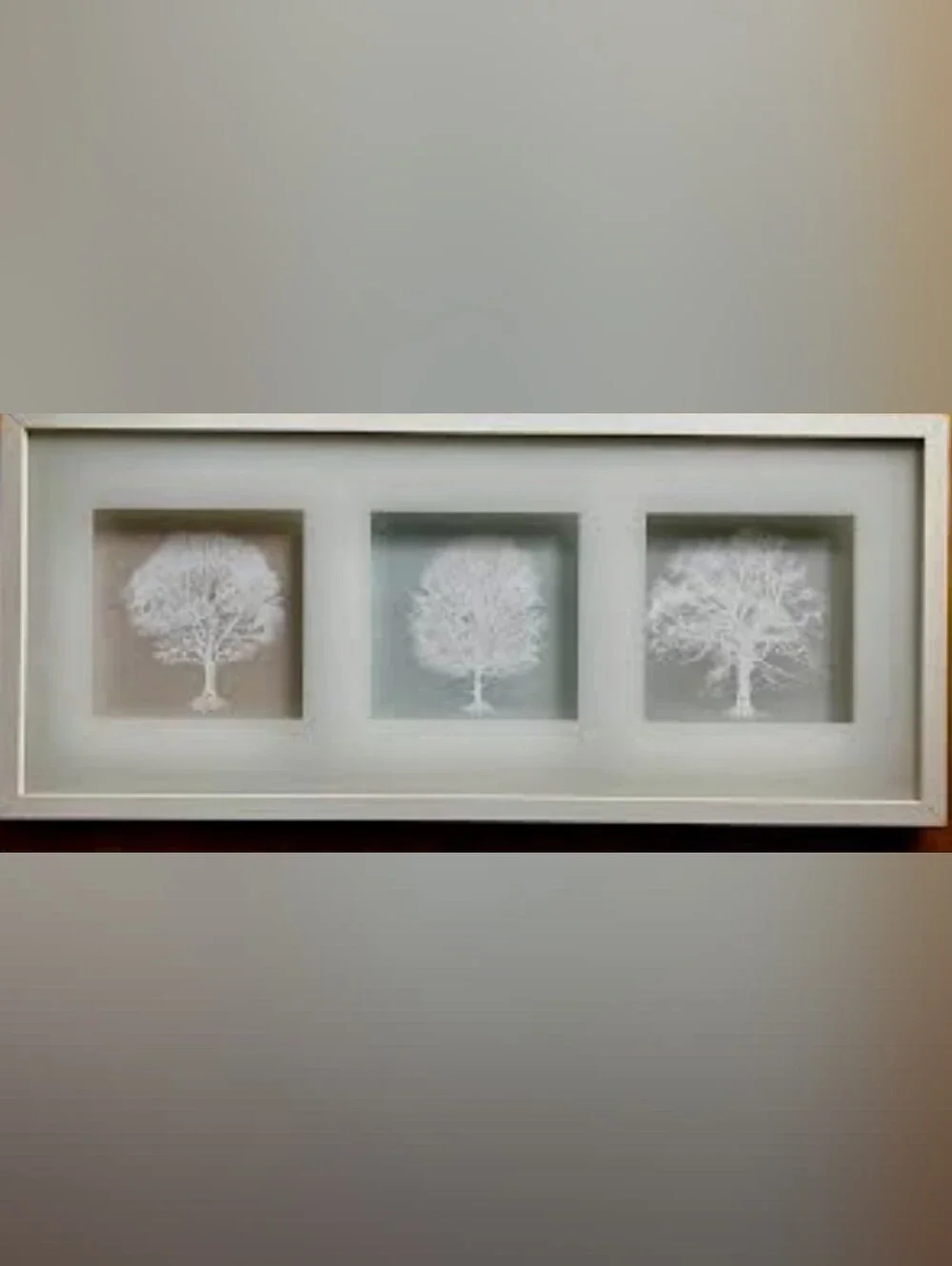 NWOT IKEA Trees Art 3D Shadow Box Wood Framed White Nature  Elegance 28